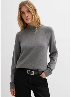 Maglione a collo alto in puro cotone, bonprix
