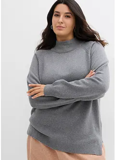 Maglione a collo alto in puro cotone, bonprix