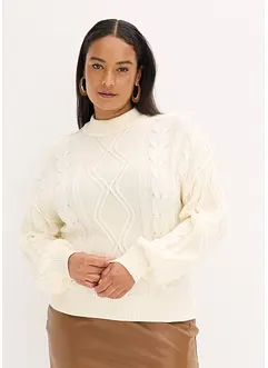 Maglione oversize con lavorazione a trecce, bonprix