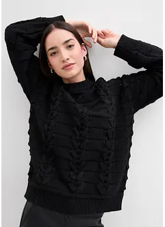 Maglione in  filato grosso a trecce, bonprix