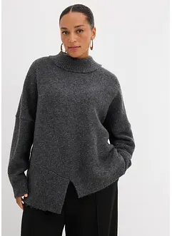 Maglione in misto lana con fondo asimmetrico, bonprix
