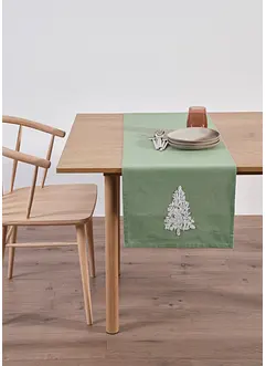 Runner tavolo in cotone biologico con ricami in punto spugna, bonprix