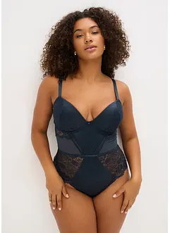 Body con perizoma e effetto lucido, bonprix