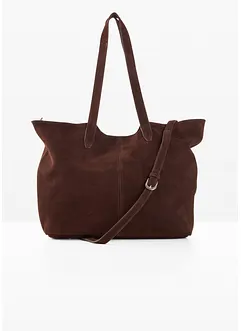 Borsa shopper maxi in pelle scamosciata, bonprix