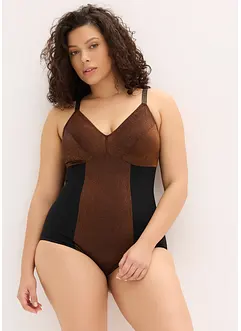 Body modellante in tessuto glitterato con effetto modellante medio, bonprix