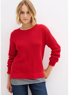 Maglione con inserto di camicia, bonprix