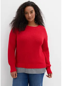 Maglione con inserto di camicia, bonprix