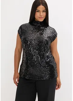 Top con paillettes, bonprix