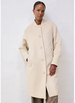 Giaccone in lana con finiture a maglia, bonprix