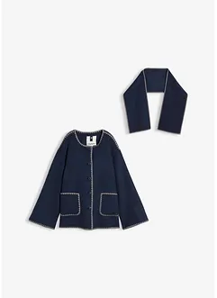 Giacca in lana con ricamo decorativo (set con sciarpa), bonprix