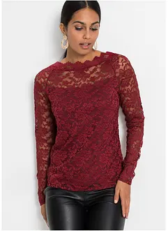 Maglia in pizzo a maniche lunghe, bonprix