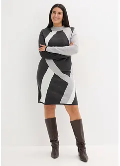 Abito in maglia jacquard con righe moderne, bonprix