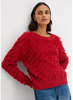 Maglione in filato grosso con frange, bonprix