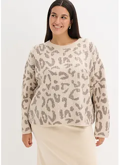 Maglione jacquard oversize con paillettes, bonprix