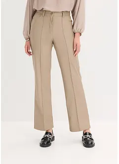 Pantaloni in similpelle con piega, straight leg, bonprix
