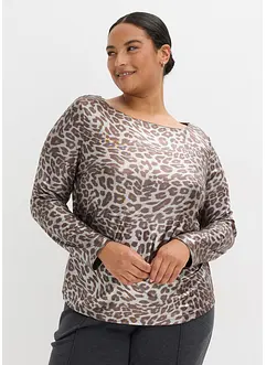 Maglia leopardata in fantasia lucida, bonprix