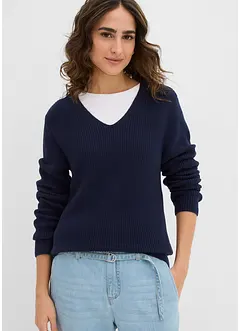 Maglione in filato fine di puro cotone biologico, bonprix