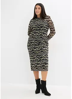 Abito midi in morbido mesh, bonprix