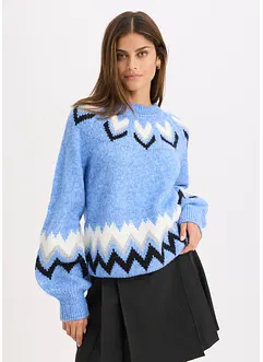 Maglione norvegese con righe glitterate, bonprix