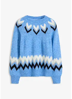 Maglione norvegese con righe glitterate, bonprix