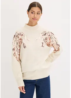 Maglione oversize con paillettes, bonprix