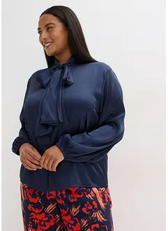 Camicetta con fiocco in satin fluente, bonprix