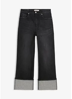 Jeans straight con risvolto, vita alta, bonprix
