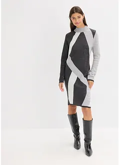 Abito in maglia jacquard con righe moderne, bonprix