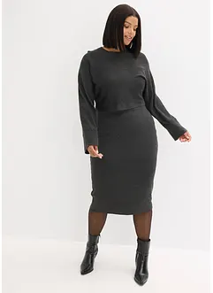 Abito in maglia e maglione abbinato (set 2 pezzi), bonprix