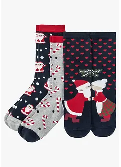 Calzini natalizi (pacco da 3 paia) con cotone biologico, bonprix