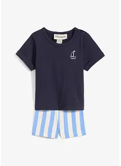 T-shirt e pantaloni corti in puro cotone biologico (set 2 pezzi), bonprix