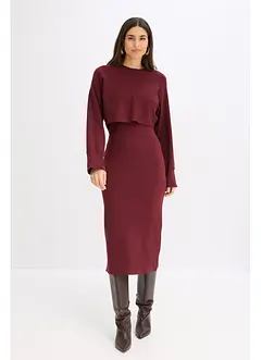 Abito in maglia e maglione abbinato (set 2 pezzi), bonprix