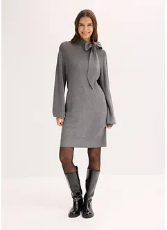 Abito in maglia con fiocco in misto viscosa morbido, bonprix