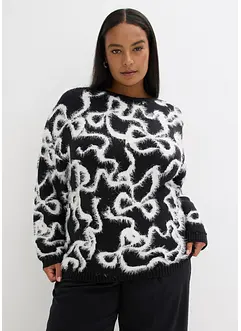 Maglione jacquard in misto viscosa morbido, bonprix