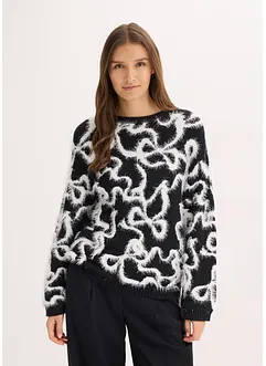 Maglione jacquard in misto viscosa morbido, bonprix