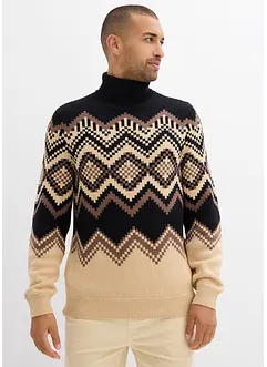 Maglione a collo alto in fantasia ikat, bonprix