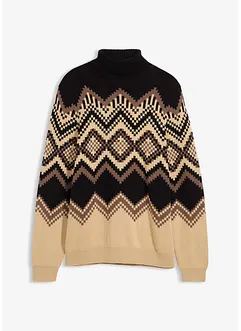 Maglione a collo alto in fantasia ikat, bonprix
