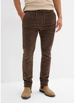 Pantaloni termici in velluto a coste con elastico in vita e fodera in flanella regular fit, straight, bonprix