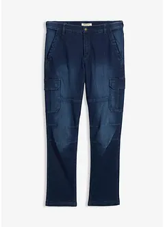 Jeans cargo termici con cinta comoda e fodera in flanella regular fit, straight, bonprix