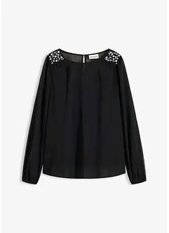 Blusa di chiffon con strass, bonprix