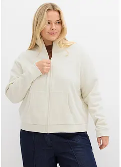 Felpa con zip in puro cotone biologico, bonprix