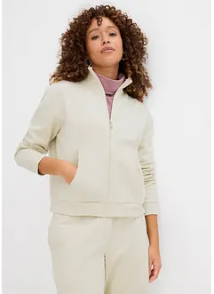 Felpa con zip in puro cotone biologico, bonprix