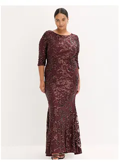 Abito con paillettes e scollatura sulla schiena, bonprix