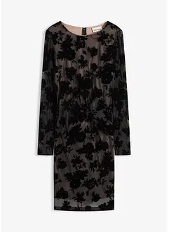 Miniabito in fine mesh con stampa floccata, bonprix