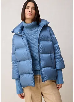 Piumino con piume riciclate e maniche di maglia, bonprix