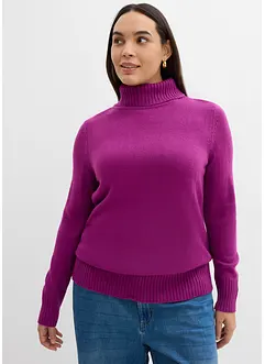 Maglione basic a collo alto in filato fine, bonprix