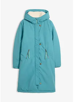 Giubbotto invernale con pellicciotto teddy al cappuccio, bonprix