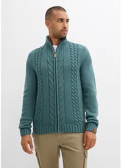 Cardigan in filato grosso con motivo a trecce, bonprix