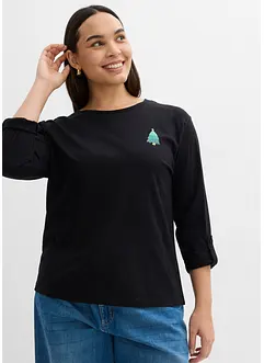 Maglia a maniche lunghe in puro cotone biologico, bonprix
