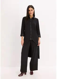Blusa di jersey con inserti di satin, bonprix